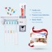 UV Toothbrush Holder, Toothpaste Dispenser with 5 Toothbrush Sterilizer Holder Wall For Household Bathroom