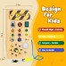  Toddler LED Busy Board | Wooden Montessori Sensory Toy with Light Switches, Buttons, Cords, Key & Plug | Portable Travel Activity Board for Kids, Fine Motor Play