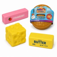 Food Themed squishy toys, squishy toys, slow-rising, fidget set, 4-pack, ages 3+
