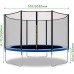 Toytexx Outdoor Trampoline Set for Adults & Kids with Safety Enclosure Net & Spring Pad Jumping Mat 6FT/8FT/10FT/12FT/14FT/16FT