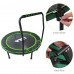 Mini Trampoline for Kids 36 inches Foldable Trampoline with Safety Handrail, Padded for Indoor/Outdoor Use (Black/Green)