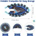 Mini Trampoline for Kids 38 inches Foldable Trampoline with Adjustable Handrail, Safety Padded for Indoor/ Outdoor (Blue)