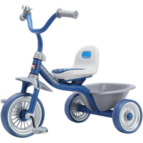 Kids Tricycle Learning Balance Tricycle with Steel Frame Adjustable Seat Storage Bin Silent Tires for Kids