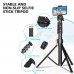 Phone Tripod, 55.9" Inch Extendable Selfie Stick Tripod with Bluetooth Remote & Carrying Bag for Smartphone, iPhone, Camera, GoPro - CY018