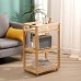 3 Tier Rolling Storage Shelf, Solid Wood Utility Cart with Wheels for Home, Living Room, Bathroom, Kitchen - BSB-TC-001