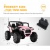 UENJOY 12V UTV Two Seater Ride On Truck with 2.4G Remote Control, Bluetooth, USB, AUX, Music, Horn, Spring Suspension (Pink)