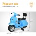 UENJOY PX150 Mini 6V Kids Ride On Electric Motorcycle Vespa Battery Powered Motor Bike with Auxiliary Wheels, LED Lights, Music, Backrest Seat, For Ages 2-4