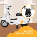UENJOY PX150 Mini 6V Kids Ride On Electric Motorcycle Vespa Battery Powered Motor Bike with Auxiliary Wheels, LED Lights, Music, Backrest Seat, For Ages 2-4
