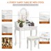 Makeup Vanity Set, Dressing Table with Cushioned Stool, 360-Degree Rotating Mirror, 4 Drawers for Cosmetics, Jewelry - 2781-MSW