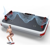 Vibration Plate Exercise Machine, Whole Body Workout Fitness Platform for Home Workout, Lymphatic Drainage, Weight Loss, Shaping (Red) - 027-3