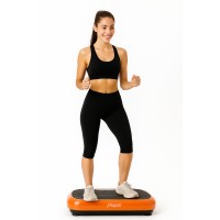 Vibration Plate Exercise Machine Whole Body Workout Platform w/ Remote, Resistance Bands 1–20 Speed Levels, LED Display Compact Home Fitness Equipment for Toning & Balance  330 lbs Capacity