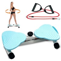 Waist Twister Board with Resistance Bands, Adjustable Resistance Twisting Fitness Tool, Anti-Slip Foot Massage Pedals, Balance Exercise Board for Home Workout, Core Training and Full Body Exercise