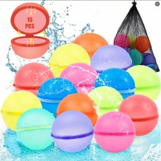 Reusable Water Balloons  Self-Sealing Water Balls, Refillable Silicone Splash Toys, 2.8 Inch Summer Outdoor Pool Beach Backyard Water Party Toys for Kids and Family