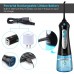 MOSPRO Electric Water Flosser, Dental Oral Irrigator with 4 Jet Tips, 3 Modes, 300ML Water Tank, USB Rechargeable for Teeth, Gums, Braces, Dental Care (White-Blue) - FC159