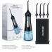 MOSPRO Electric Water Flosser, Dental Oral Irrigator with 4 Jet Tips, 3 Modes, 300ML Water Tank, USB Rechargeable for Teeth, Gums, Braces, Dental Care (White-Blue) - FC159