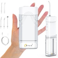 Rechargeable Water Dental Flosser, 200ml, Portable Teeth Oral Irrigator with 5 Jet Tips, IPX7 Waterproof, Telescopic Water Tank - MS16