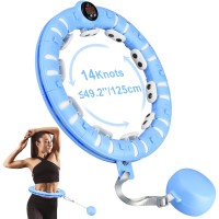 Weighted Hula Hoop, 14 Sections Detachable, 360-Degree Automatic Rotation, Professional Intelligent Counter Smart Fitness Hula Hoops For Kids, Adults (Maximum waist circumference: 127cm/50in)