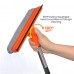 MATCC 2 in 1 Window Cleaning Tools with Sponge Scrubber, 48'' Extendable Handle, Squeegee, 180 Rotating for Cleaning Outdoor, Indoor, Windows, Cars - MCW002