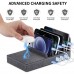 5 in 1 Charging Dock, Wireless Charger Multi Charger Organizer Dock Station with 1 Type C Port & 3 USB A Ports for Smartphones, iPad (Adapter Included)