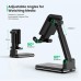 2 in 1 Dual Wireless Charging Stand, Adjustable Folding Phone Holder for Desk 10W Qi Fast Charger Compatible with iPhone, AirPods, Samsung