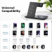 3 in 1 Wireless Charger, Universal Compatible Foldable Charging Station with Night Light for iPhone, Android, Apple Watch, Airpods (Black) - X004IXK2IL