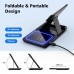3 in 1 Wireless Charger, Universal Compatible Foldable Charging Station with Night Light for iPhone, Android, Apple Watch, Airpods (Black) - X004IXK2IL