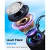 F20 RGB LED Wireless Speaker, Portable Blueooth Speaker with TWS, IPX5 Waterproof, LED Lights, TF Card Slot for Home, Travel, Parties, Beach (Black)