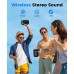 F20 RGB LED Wireless Speaker, Portable Blueooth Speaker with TWS, IPX5 Waterproof, LED Lights, TF Card Slot for Home, Travel, Parties, Beach (Black)