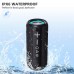 F21 RGB LED Wireless Speaker, Portable Blueooth Speaker with TWS, IPX6 Waterproof, LED Lights, TF Card Slot for Home, Travel, Parties, Beach (Black)