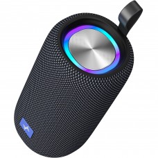 F22 RGB LED Wireless Speaker, Portable Blueooth Speaker with TWS, IPX5 Waterproof, LED Lights, TF Card Slot for Home, Travel, Parties, Beach (Black)