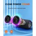F22 RGB LED Wireless Speaker, Portable Blueooth Speaker with TWS, IPX5 Waterproof, LED Lights, TF Card Slot for Home, Travel, Parties, Beach (Black)