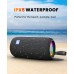F22 RGB LED Wireless Speaker, Portable Blueooth Speaker with TWS, IPX5 Waterproof, LED Lights, TF Card Slot for Home, Travel, Parties, Beach (Black)