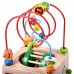 BeeBeeRun 6 in 1 Wooden Kids Activity Cube, Baby Bead Maze, Shape Recognition Toy