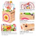 BeeBeeRun 6 in 1 Wooden Kids Activity Cube, Baby Bead Maze, Shape Recognition Toy