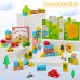 62 PCS Educational Wooden Building Blocks, DIY Colourful Wooden Toy with Storage Box for Children, Kids, Ages 3+