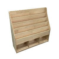 INTEXCA Wooden Bookshelf Organizer, 5-Tier Book Shelf with 3 Storage Shelves for Kids, Childrens Classroom, Nursery