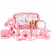 15PC Children Kids Princess Wooden Makeup Kit Pretend Play Roleplaying Set with Carry Bag