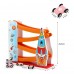 Children Kids Wooden Spacerail Race Track, Car Ramp with 4 PCS Mini Cars