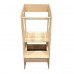 INTEXCA Adjustable Kitchen Step Stool for Kids and Toddlers, Wooden Stepping Stool with Adjustable Platform for Kitchen, Bathroom, Bedroom (Natural Wood)