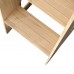 INTEXCA Adjustable Kitchen Step Stool for Kids and Toddlers, Wooden Stepping Stool with Adjustable Platform for Kitchen, Bathroom, Bedroom (Natural Wood)