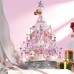Christmas Tree Building Set, 730 Pieces, Music Box, Pink