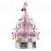 Christmas Tree Building Set, 730 Pieces, Music Box, Pink