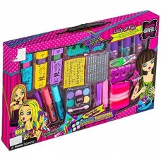 Fashion Girl Hair Chalk Beauty Set for Girls, Temporary Hair Color Makeup Kit with Stamp Markers, Lip Gloss, Nail Polish, Eye Shadow & Accessories for Dress-Up, Parties & Gifts