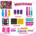 Fashion Girl Hair Chalk Beauty Set for Girls, Temporary Hair Color Makeup Kit with Stamp Markers, Lip Gloss, Nail Polish, Eye Shadow & Accessories for Dress-Up, Parties & Gifts