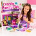 Fashion Girl Hair Chalk Beauty Set for Girls, Temporary Hair Color Makeup Kit with Stamp Markers, Lip Gloss, Nail Polish, Eye Shadow & Accessories for Dress-Up, Parties & Gifts