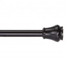 Black Tension Shower Curtain Rod, Decorative Metal Bathroom Curtain Rod with Classic Finial Ends, 62 in / 157.48 cm, No-Drill Style for Bathroom, Shower, Tub and Apartment Use
