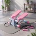 Mini Stepper with Bands, LCD, Pink Home Fitness Machine